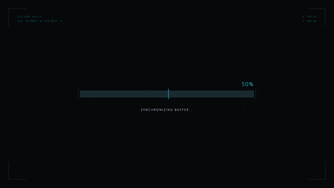 Digital Progress Bar Loading Interface with System Status Updates