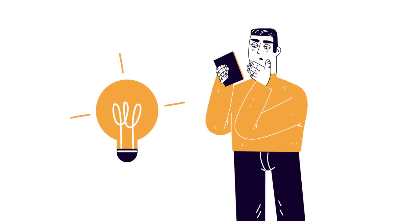 hombre de negocios con animación de personajes de libros