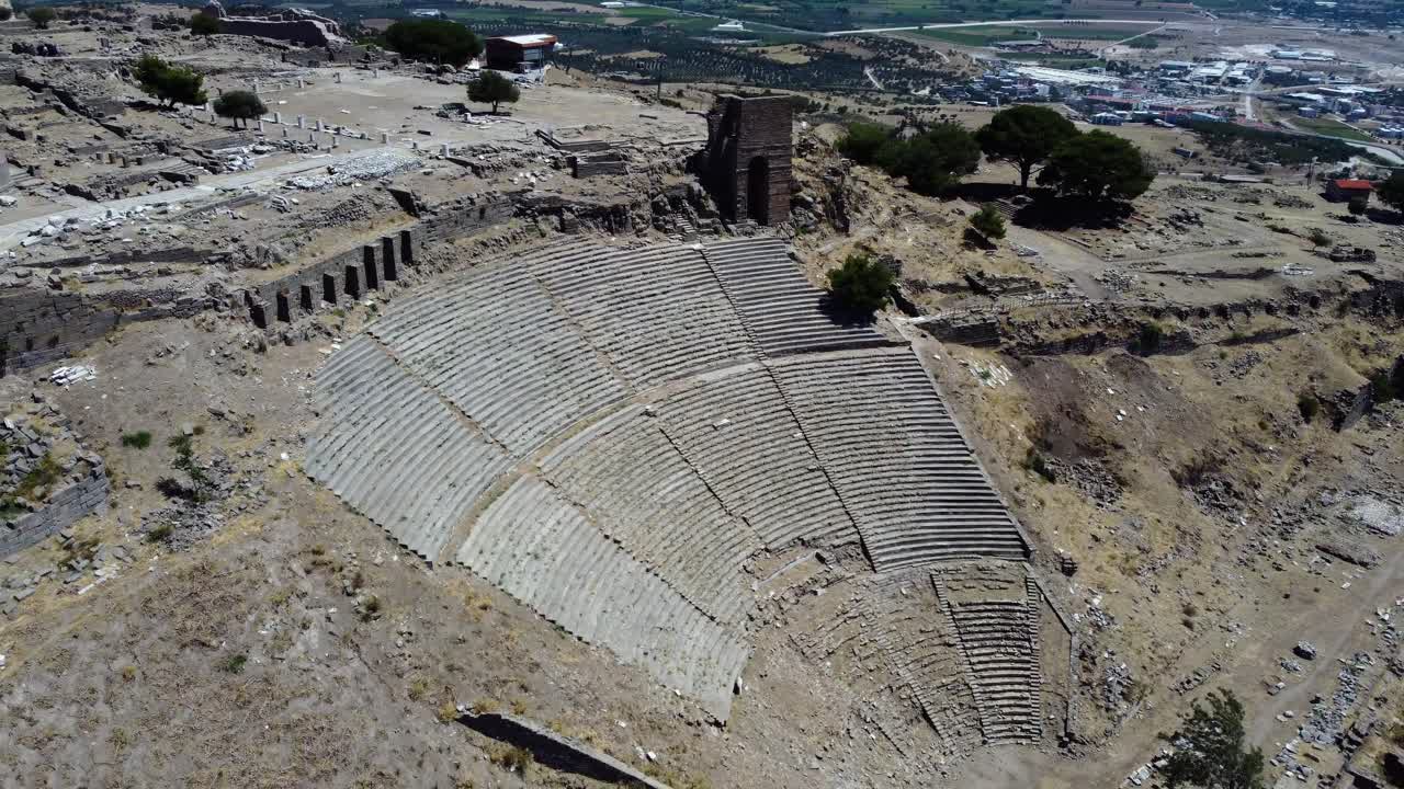 Ancient Pergamon Amphitheater on Acropolis near Bergama, Turkey