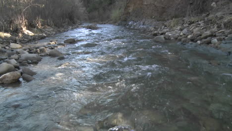 water flowing in san antonio creek in ojai california