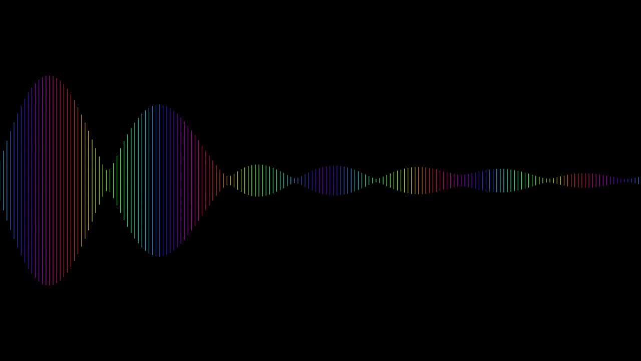 Abstract spectrum line bounce spectral wave design on black background vibrating wave form. Audio spectrum simulation for music futuristic animation.