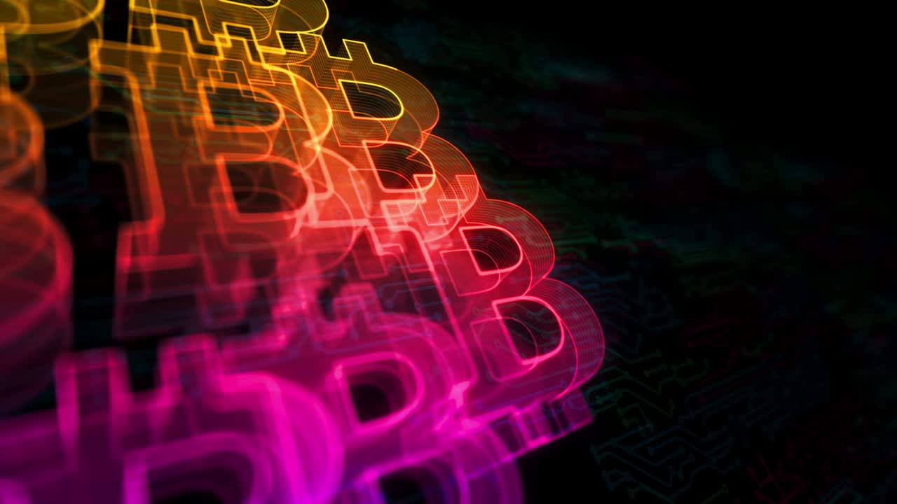 bitcoin blockchain criptovaluta simbolo concetto di ciclo cibernetico