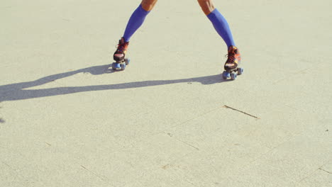 Close-Up-of-Girl-Riding-Roller-Skates