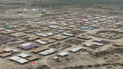 aerial view of northern cattle market in karachi