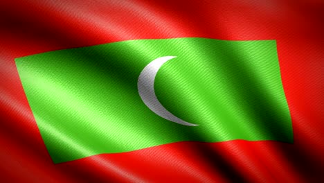 maldives flag. seamless looping animation. 4k high definition video