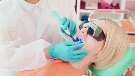 teeth whitening procedure at the dentist