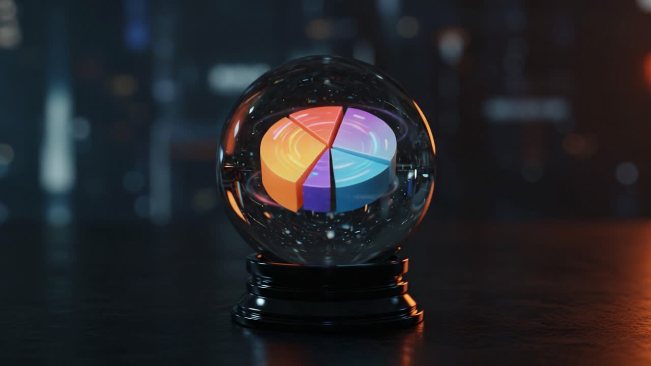 A Captivating Glass Sphere with a Colorful Pie Chart: Visualizing Data in a Mesmerizing Format