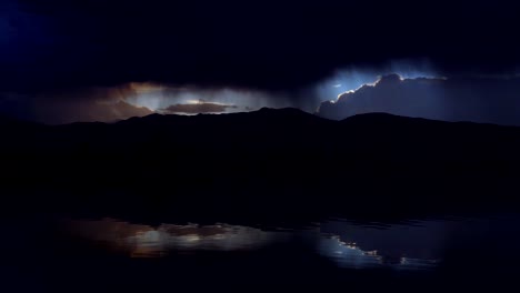 Dramatischer-Sonnenuntergang-Und-Sturmwolken-über-Dem-Blässhuhn-See,-Boulder,-Colorado