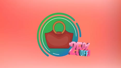 Animation-of-handbag-on-colorful-background