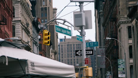 union square west intersection in new york city