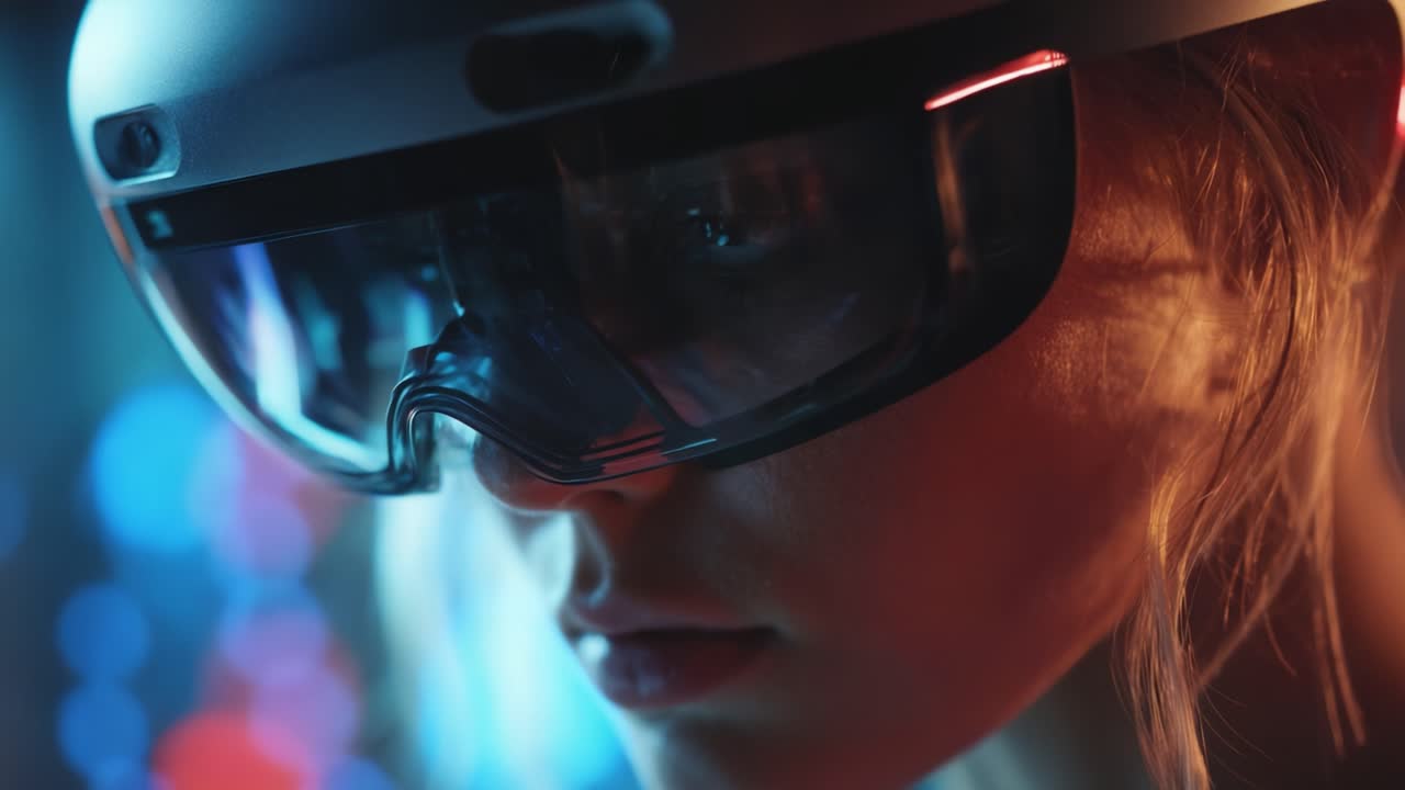 Exploring the Future of Augmented Reality: A Close-Up Perspective of an Individual Wearing Advanced AR Glasses, Capturing the Depth of Technology and Innovation in Modern Experiences
