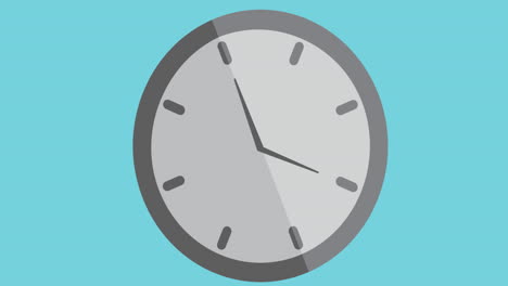 animación del icono digital del reloj sobre fondo azul