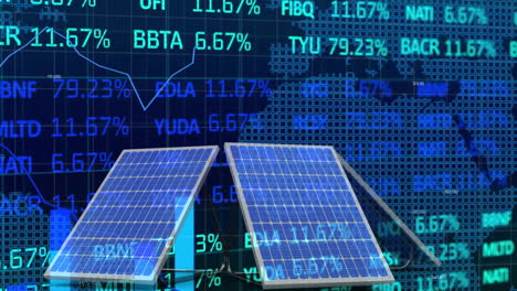 Animation-of-financial-data-processing-over-solar-panels