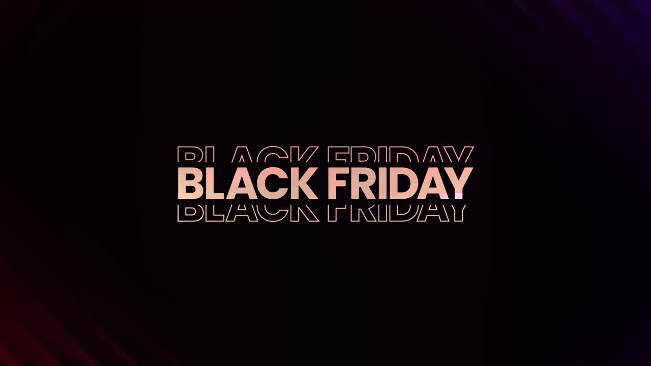 블랙 프라이데이 그래픽 요소와 우아한 다채로운 네온 선