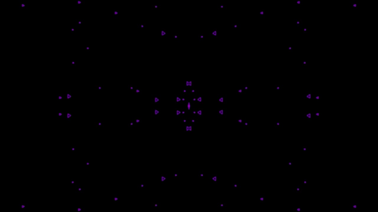Abstract Geometric Pattern with Pulsing Purple Triangles on Black Background
