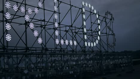 close up shot of the lights on an art structure