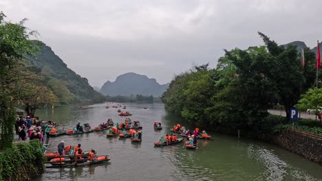 tourists enjoying a boat tour in nature