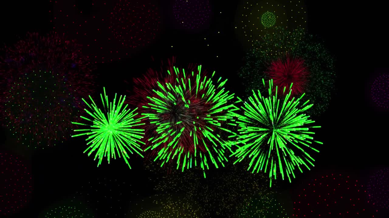 animación de fuegos artificiales sobre un fondo negro