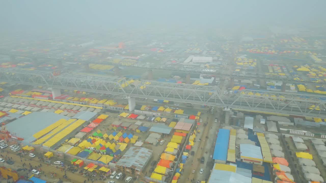 Aerial View of Maha Kumbh Mela, Aerial View of Mahakumbh 2025 Prayagraj