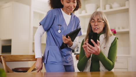 caregiver, old woman and nursing home