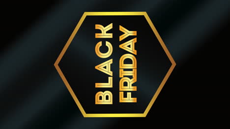 black friday text with flying gold confetti on black gradient