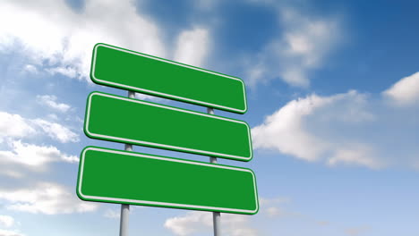 green billboard against blue sky