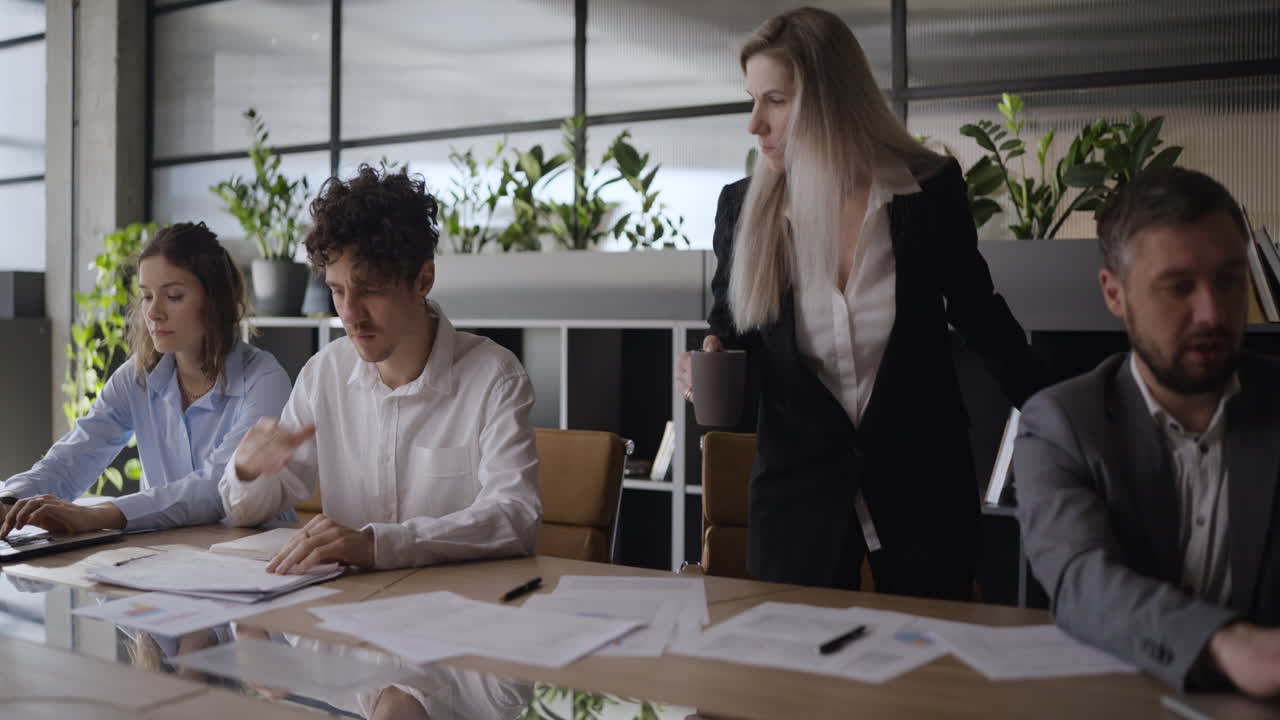 Business Meeting in Modern Office