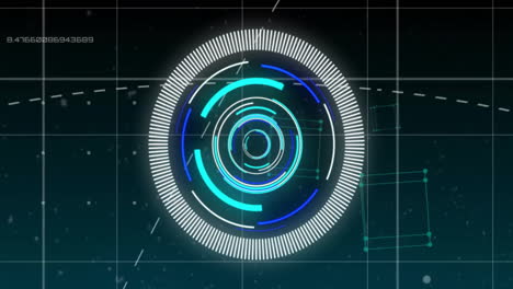 animación del procesamiento de datos sobre el escaneo del alcance