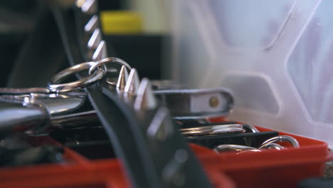 professional designer puts black leather choker in red box