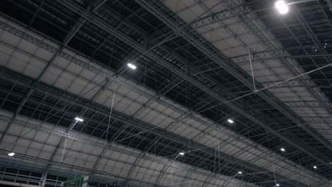 Looking-Up-On-Steel-Trusses-Of-Roof-Ceiling-Inside-The-Train-Station