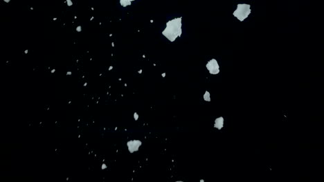 snow flying in the air in slow-motion, black background, 120fps #3