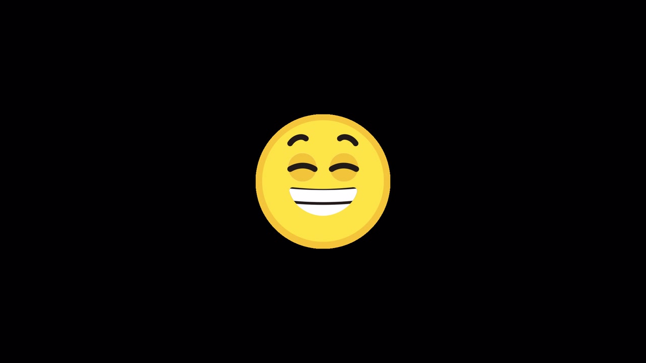 Animated Yellow Smiling Emoji Face Blinking