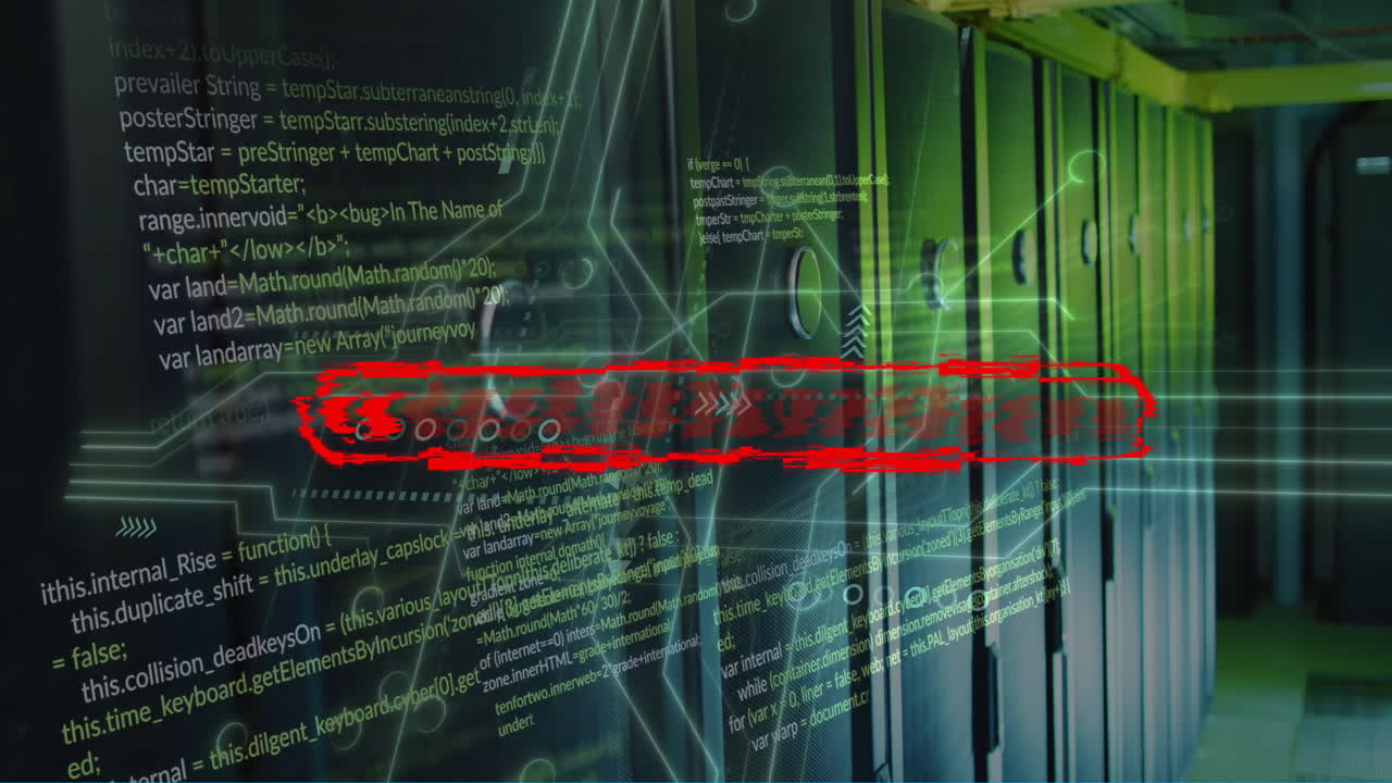 animación de la barra de carga de datos y procesamiento de datos a través de servidores informáticos