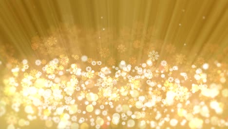 gold holiday rays with glittering star and snowflakes