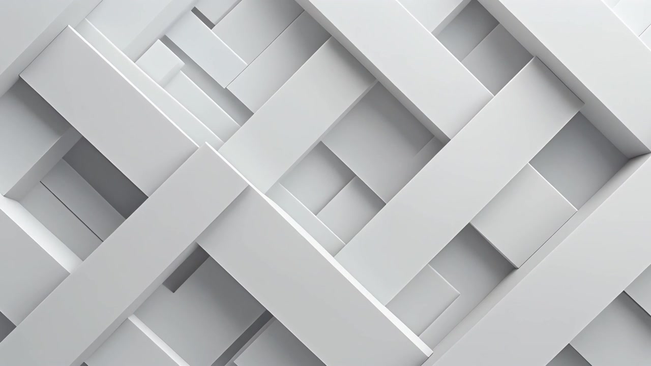 Abstract White Geometric Background with Intersecting Rectangular Bars