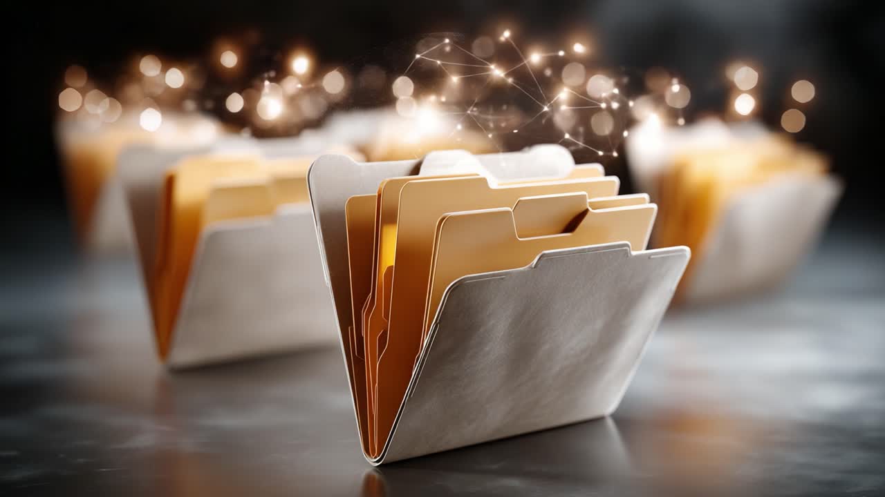 Exploring the Intricate Connection Between Organized Data and Digital Networks: A Visual Representation of File Folders and Abstract Connectivity