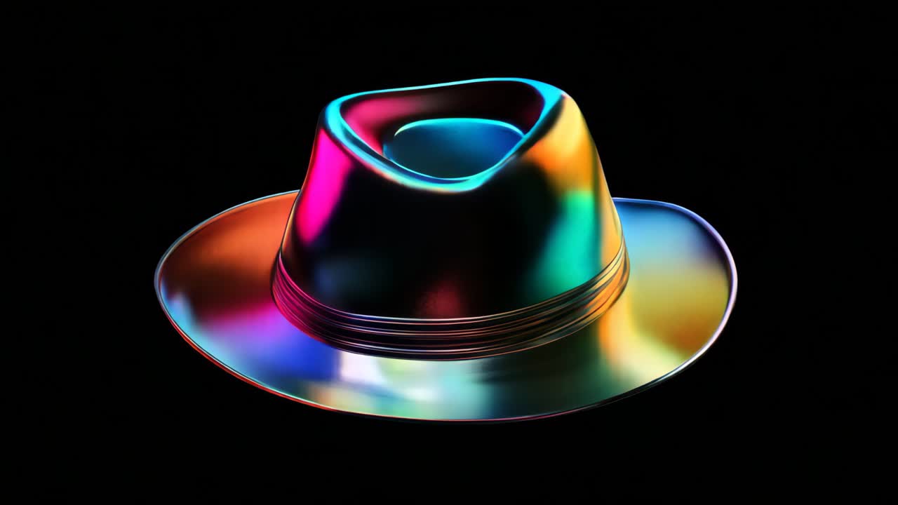 Rainbow Iridescent Fedora Hat
