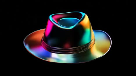 rainbow iridescent fedora hat