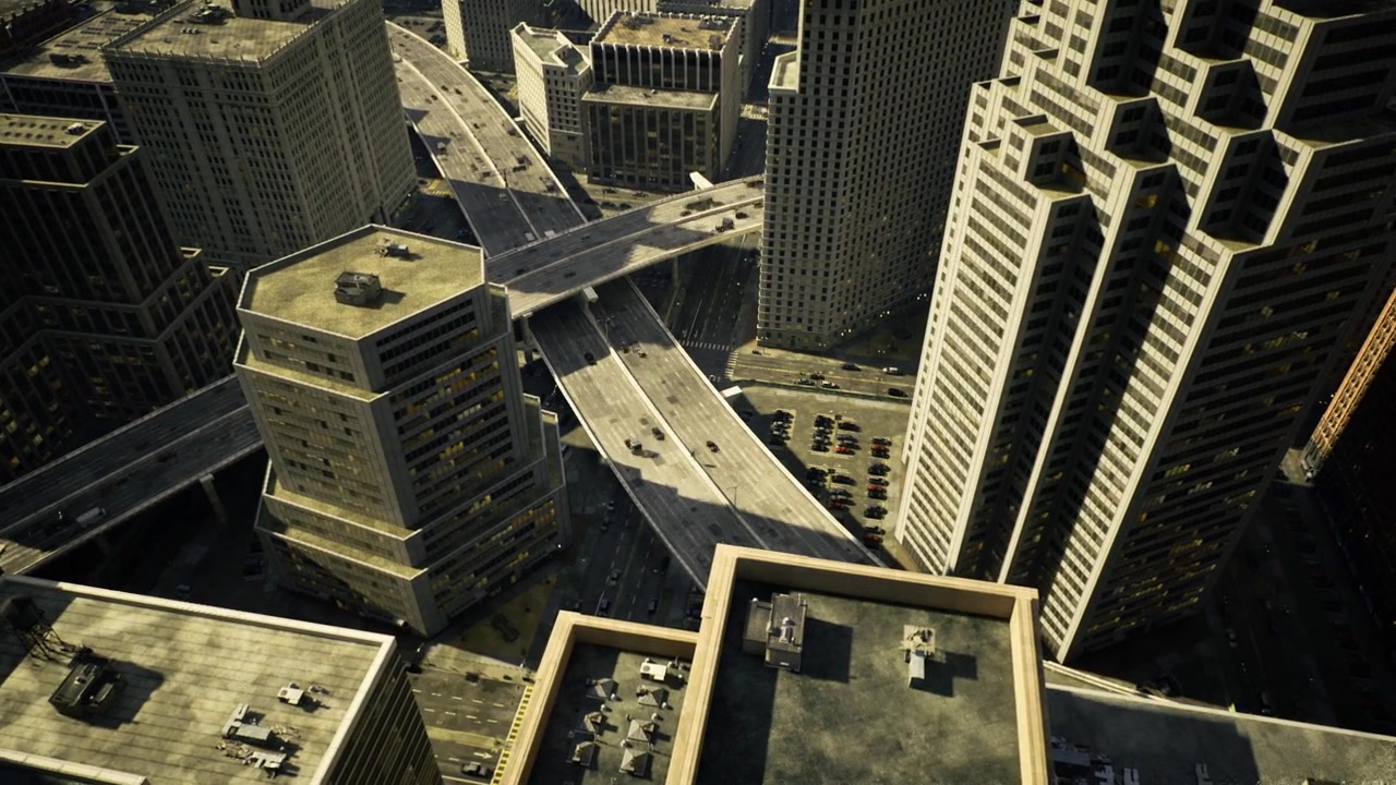 Esame dettagliato delle texture dei tetti urbani e degli elementi strutturali.