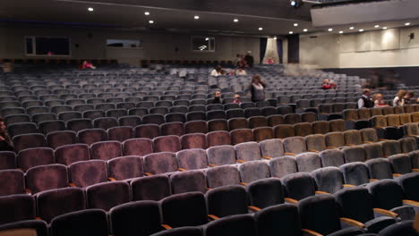 audience fills the theatre time lapse