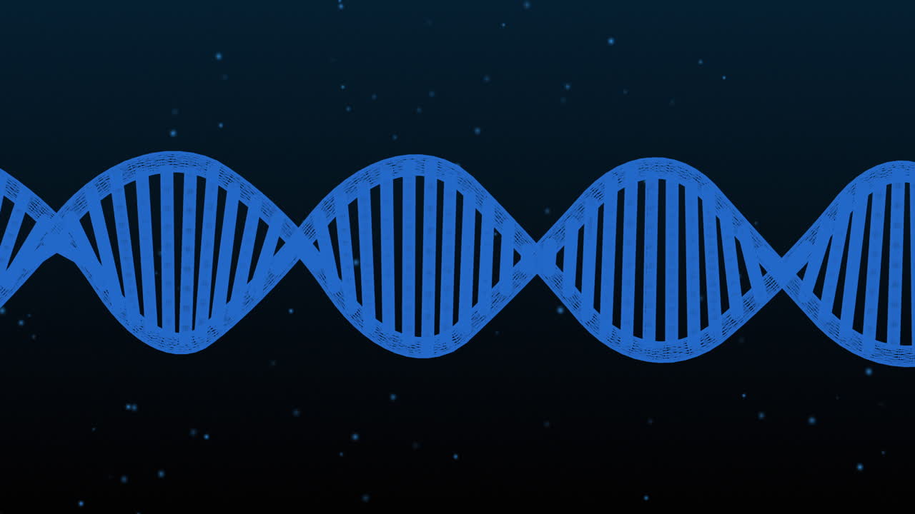 animación de la cadena de adn sobre un fondo negro