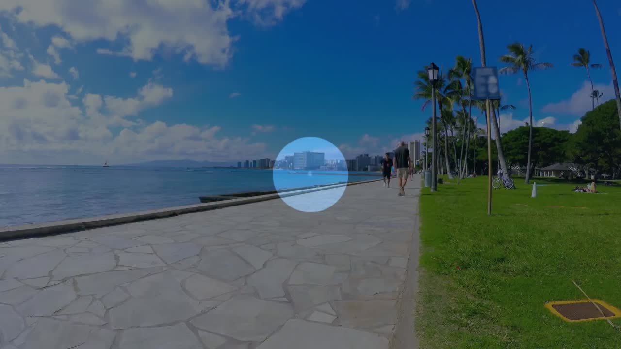 카우카스인 남성의 달리는 아이콘과 연결 네트워크의 애니메이션