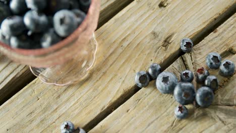 blueberries in glass bowl 4k