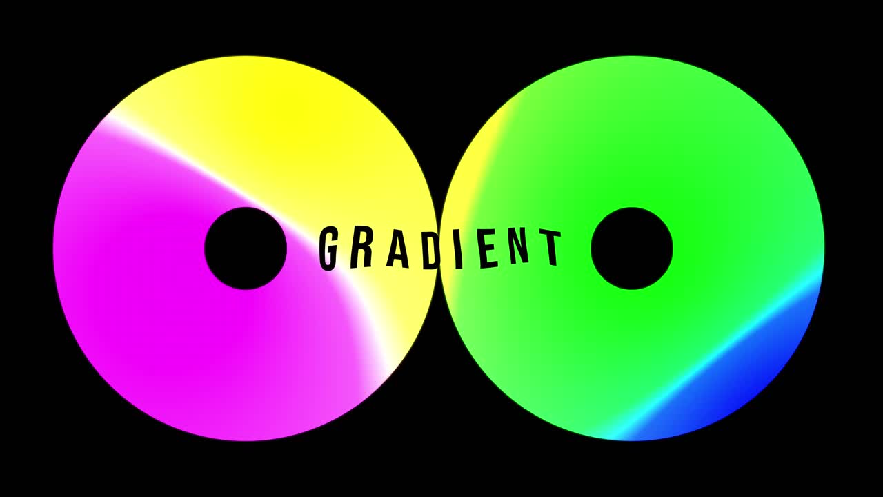 Color gradient dancing in donut shape with text