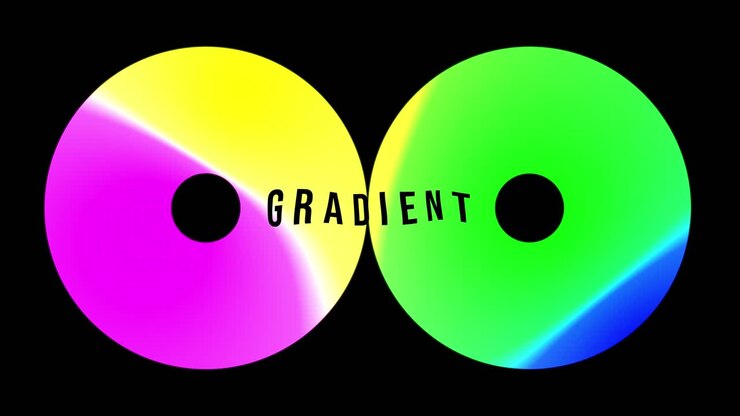Color gradient dancing in donut shape with text