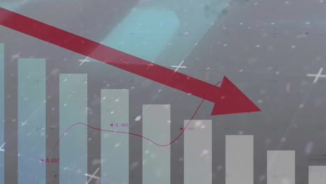 animation of diagram with arrow and data processing over shapes