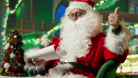 santa claus reading a letter