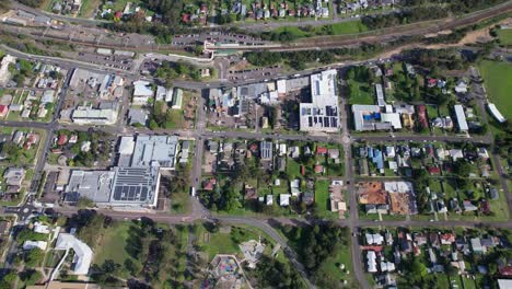 aerial view of a suburban town