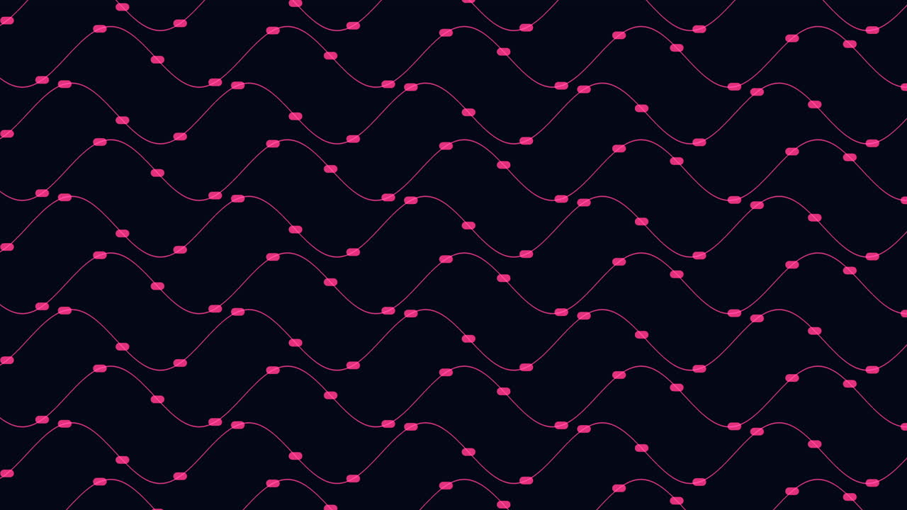 Waves pattern with neon dots and lines