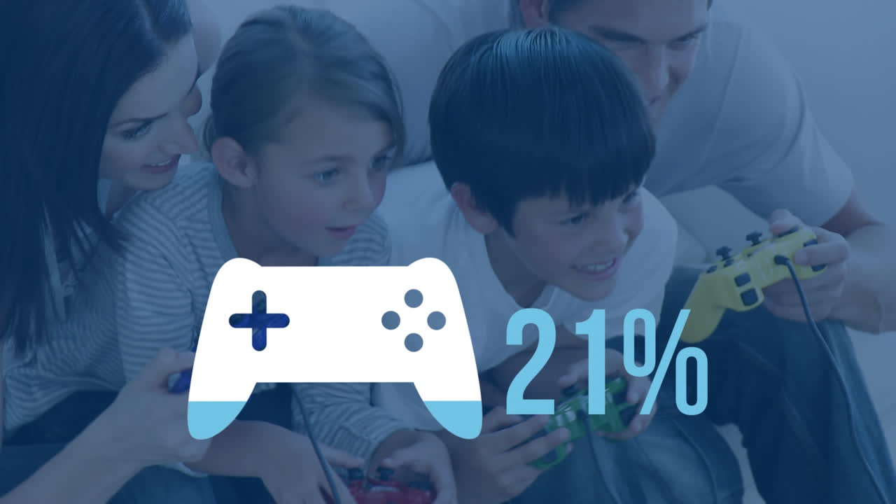 게임 패드의 모양과 숫자가 색으로 채워집니다.